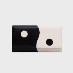 BILLETERA LARGA LUCKY YIN YANG HUESO NEGRO