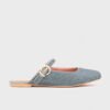 KENZA MULE FLAT GRIS
