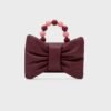 NAILA BEADED BOW BAG BORGOÑA