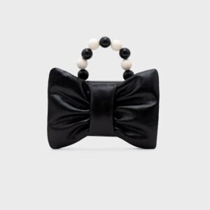 NAILA BEADED BOW BAG NEGRO